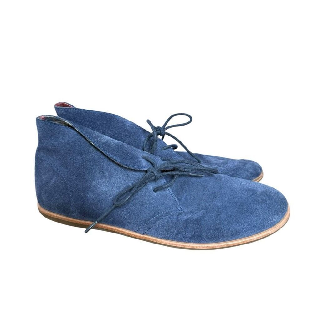 Lucky Brand Blue Suede Boots Ankle Booties Shoes Womens Size 7.5